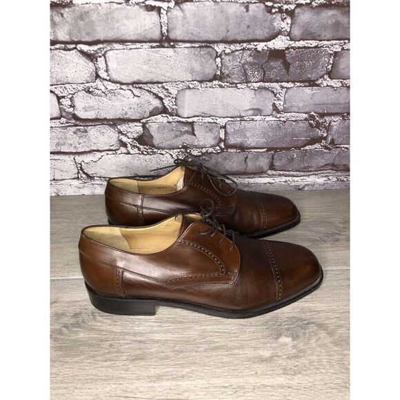 Johnston Murphy Domani Brown Leather Cap Toe Oxfords Shoes Men’s Sz 9M US/42EU main image 8
